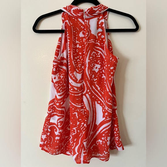 Banana Republic Orange and White Sleeveless Top - Size 4 Petite - Picture 2 of 4